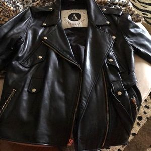 Leather motorcycle jacket